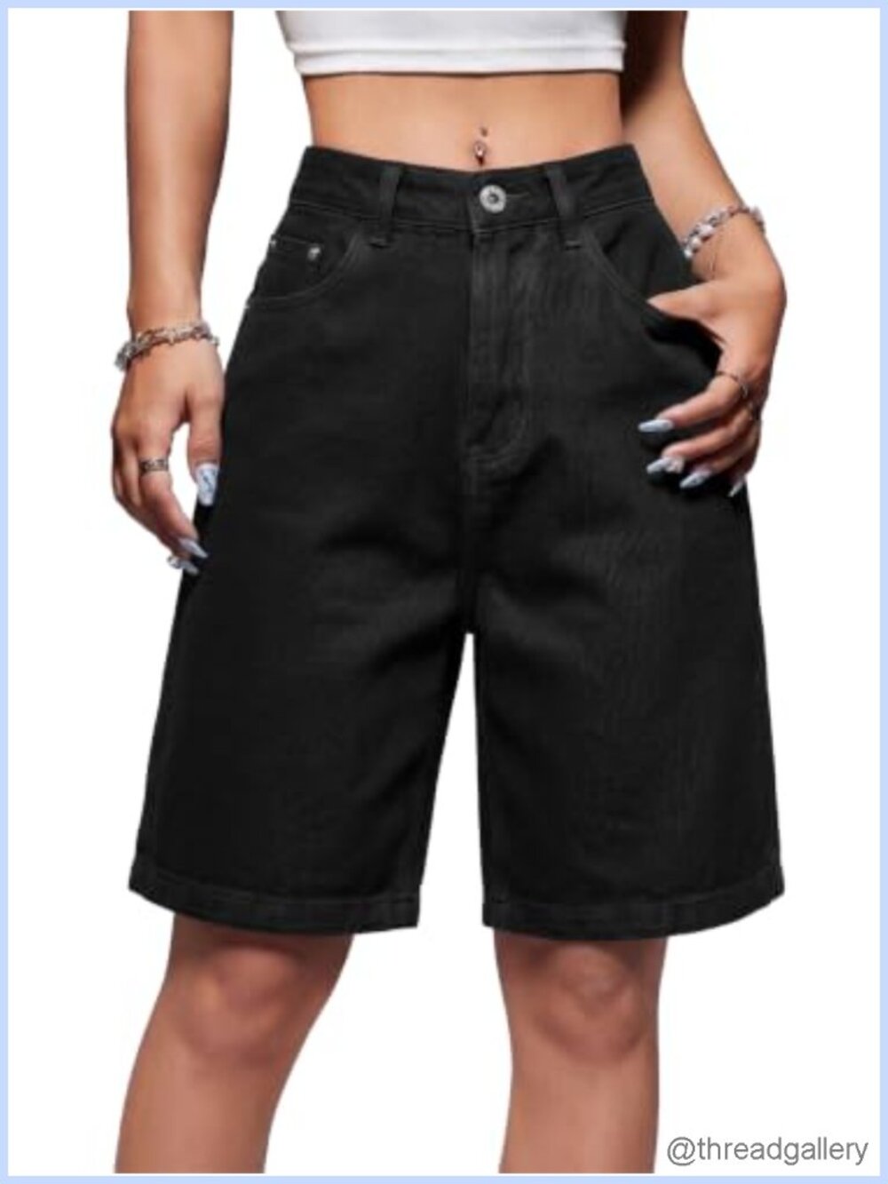Women's High Waisted Baggy Denim Jorts Casual Wide Leg Shorts